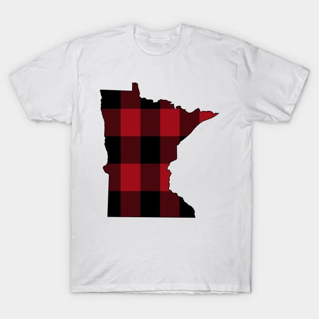 Minnesota in Red Plaid T-Shirt by somekindofguru